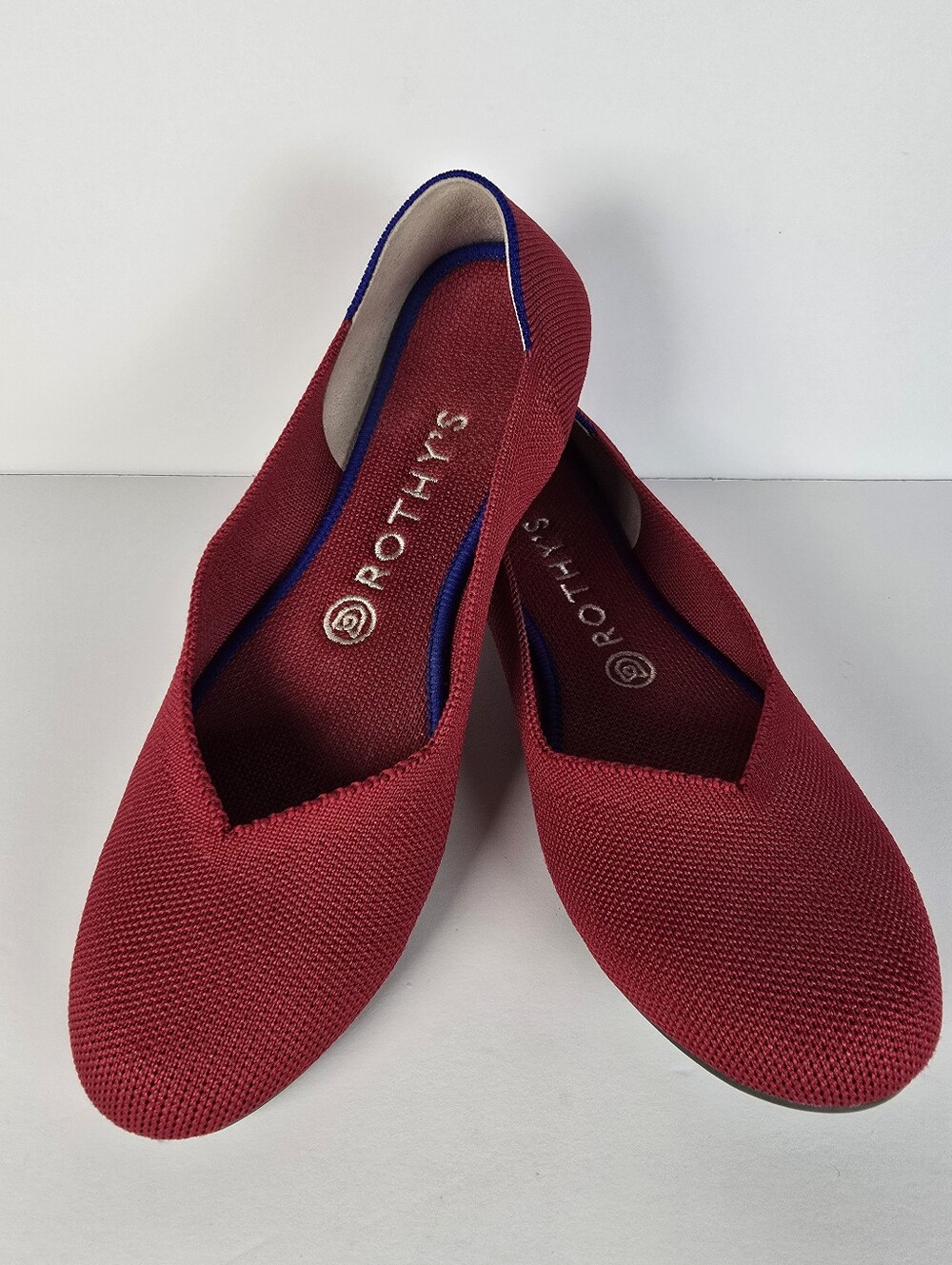 Rothy's Women's The Flat Round Toe Knit Mesh Scooter Red Ballet Flats Size 8.5